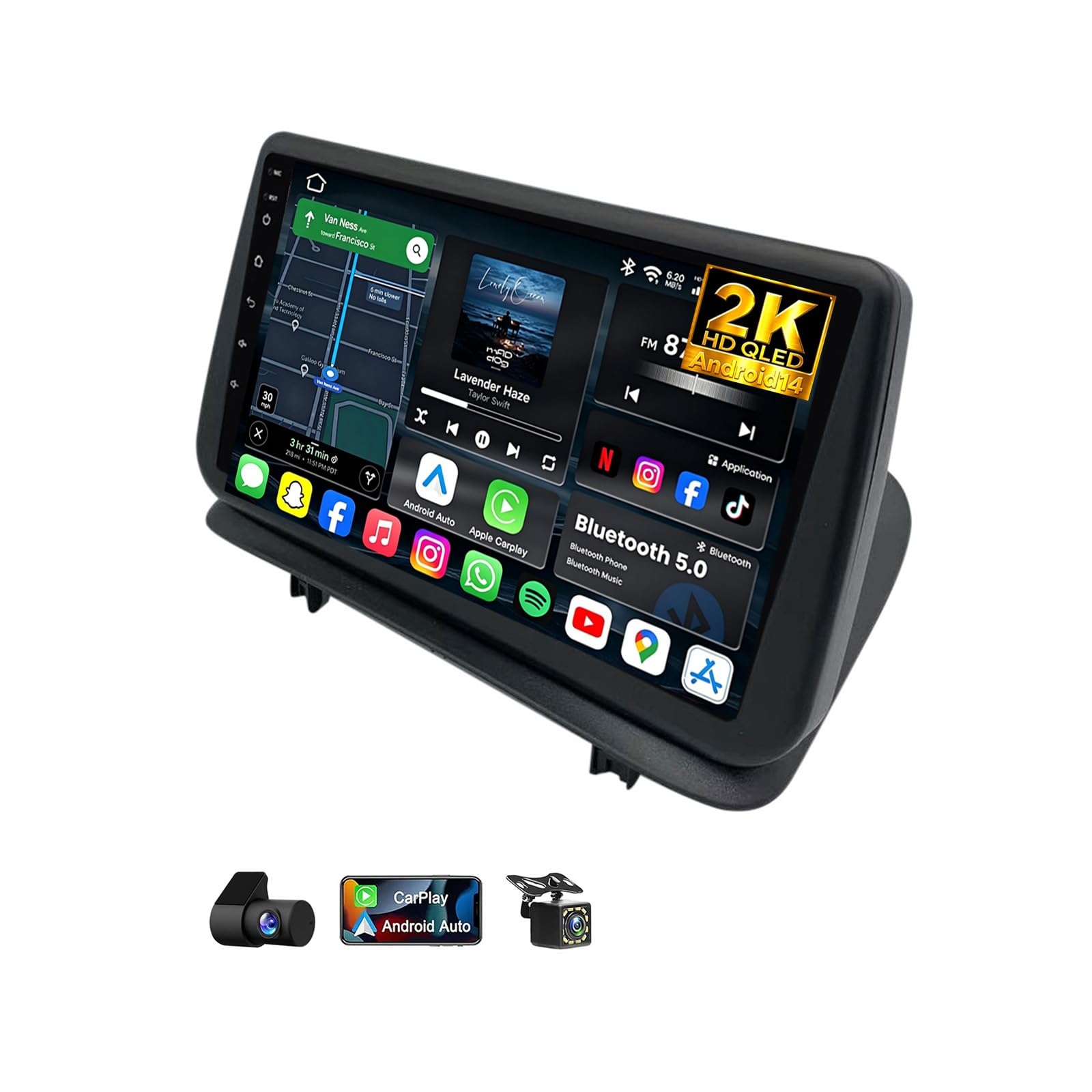 Radio Coche 2K QLED Android 14 para Renault Clio 3 2006-2019 con GPS y Carplay 8