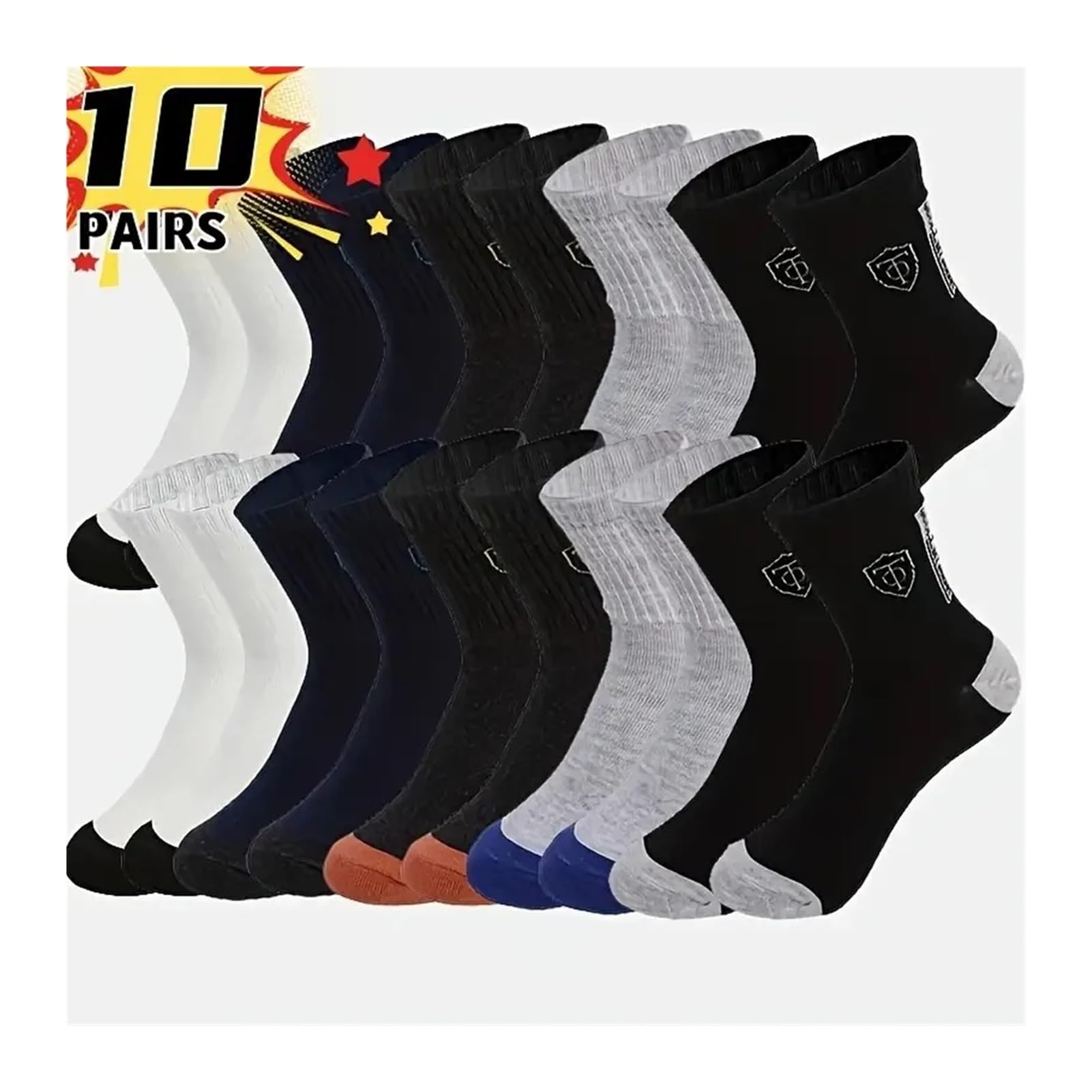 5/10 Pares De Calcetines Media Pantorrilla for Hombres Transpirabilidad Adecuados for Deportes Al Aire Libre Ropa Negocios Diaria En Todas Las Estaciones