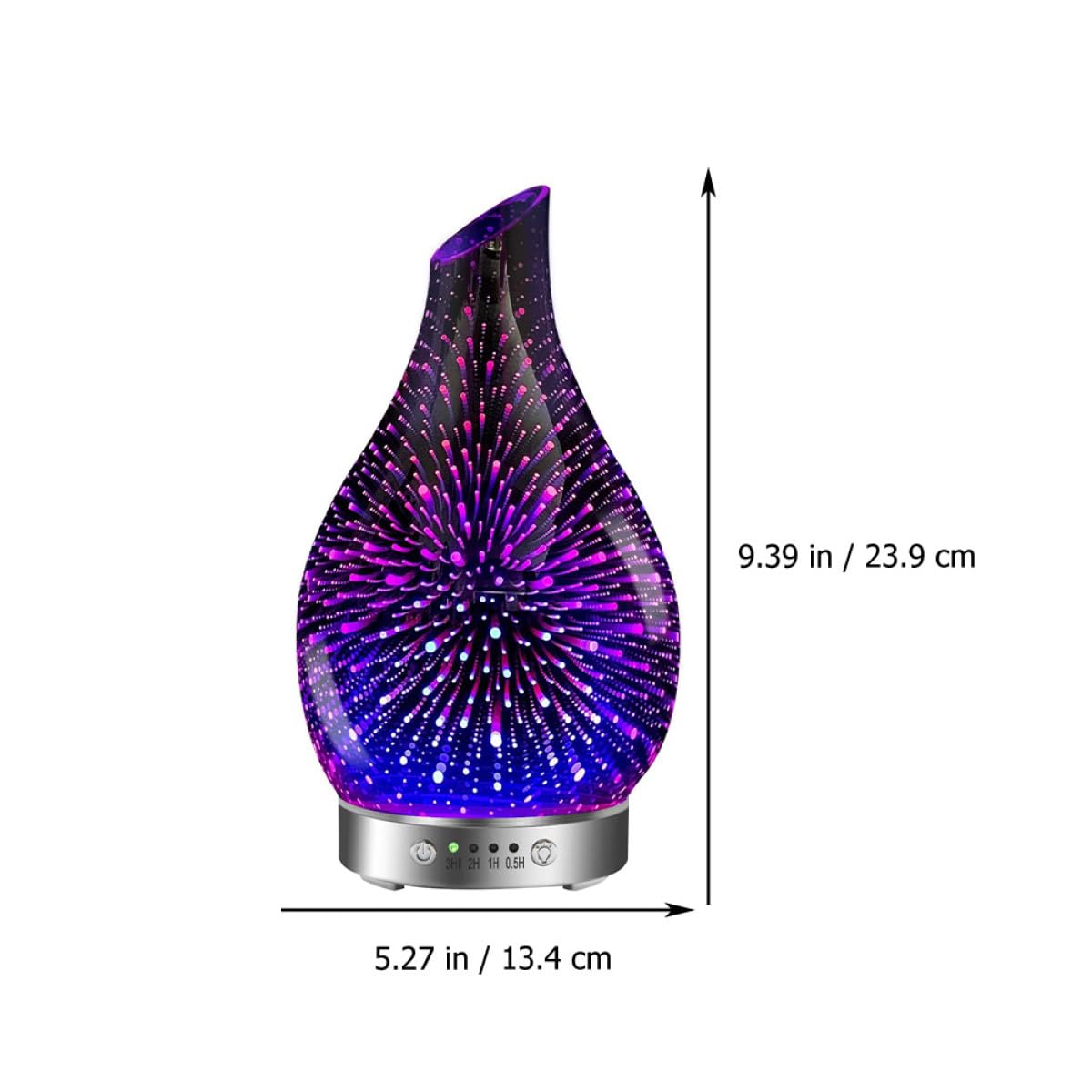Difusor de Aroma Eléctrico de Vidrio Púrpura Humidificador y Luces LED Cambiantes, Tecnología Avanzada de Reducción de Ruido para Oficinas y Salas de Reuniones