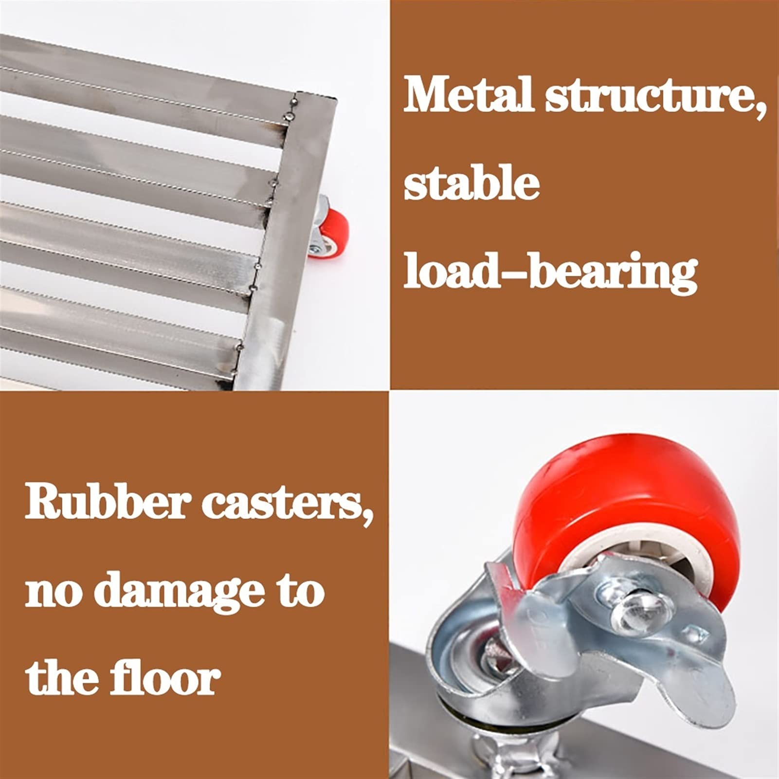 Carretilla de Metal Cuadrada Resistente para macetas - Transportador de macetas Grande con Ruedas, Resistente para macetas de Interior y Exterior, con Deslizador fácil y platillos