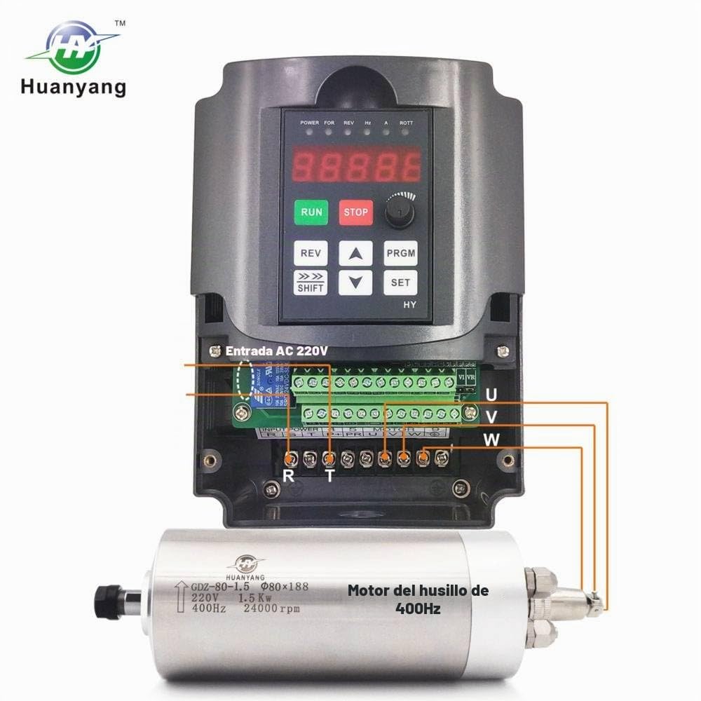 Variador de frecuencia (VFD) Computer ized Numerical Control (CNC), el Motor Inverter convertidor 220 V 1.5 kW 2HP para eje motor, control de la Velocidad, huanyang HY – Serie (220 V, 1.5kw).