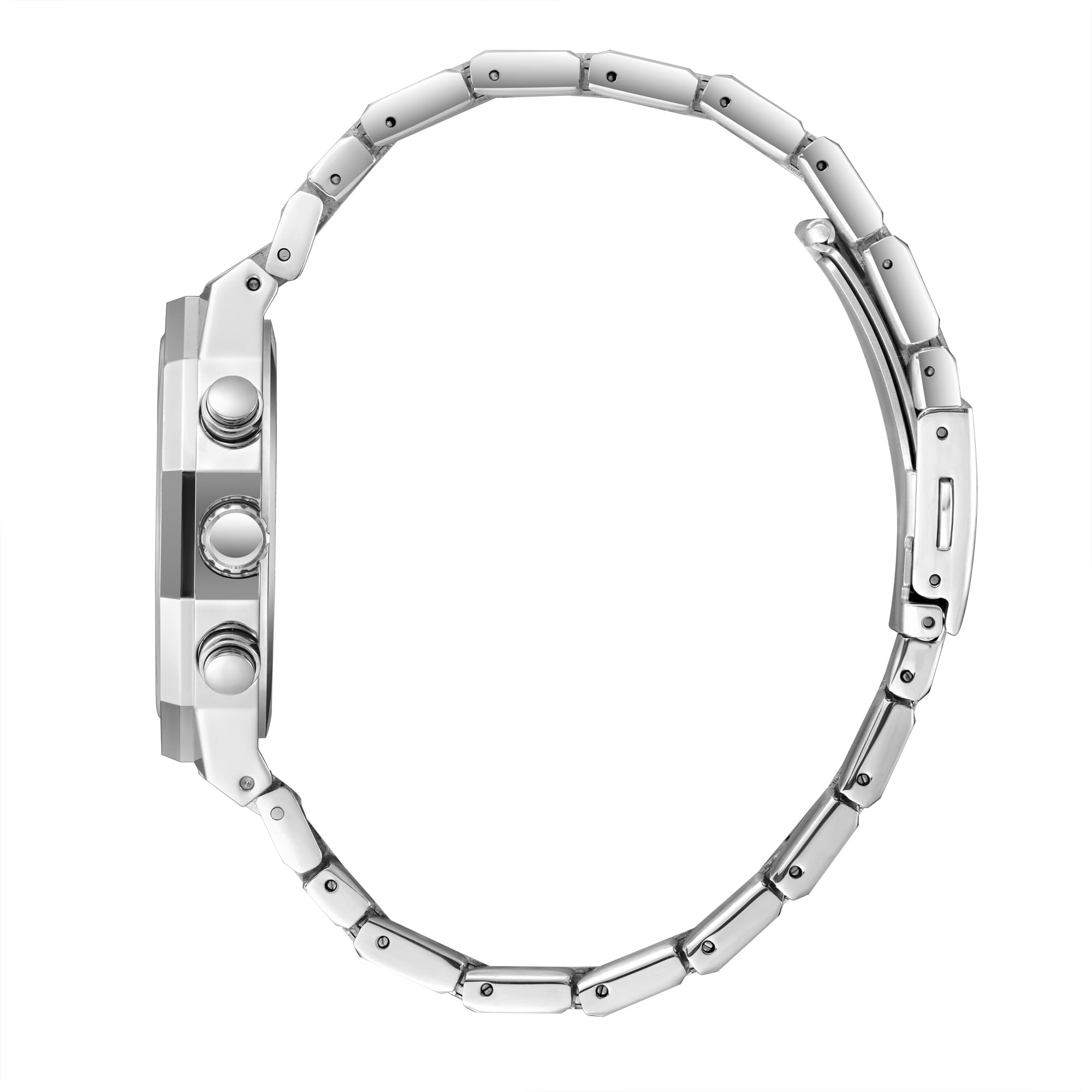 Lee Cooper Orologio da uomo con movimento G2665ZH, display multifunzione e cinturino in metallo - LC08218.370, SILVER