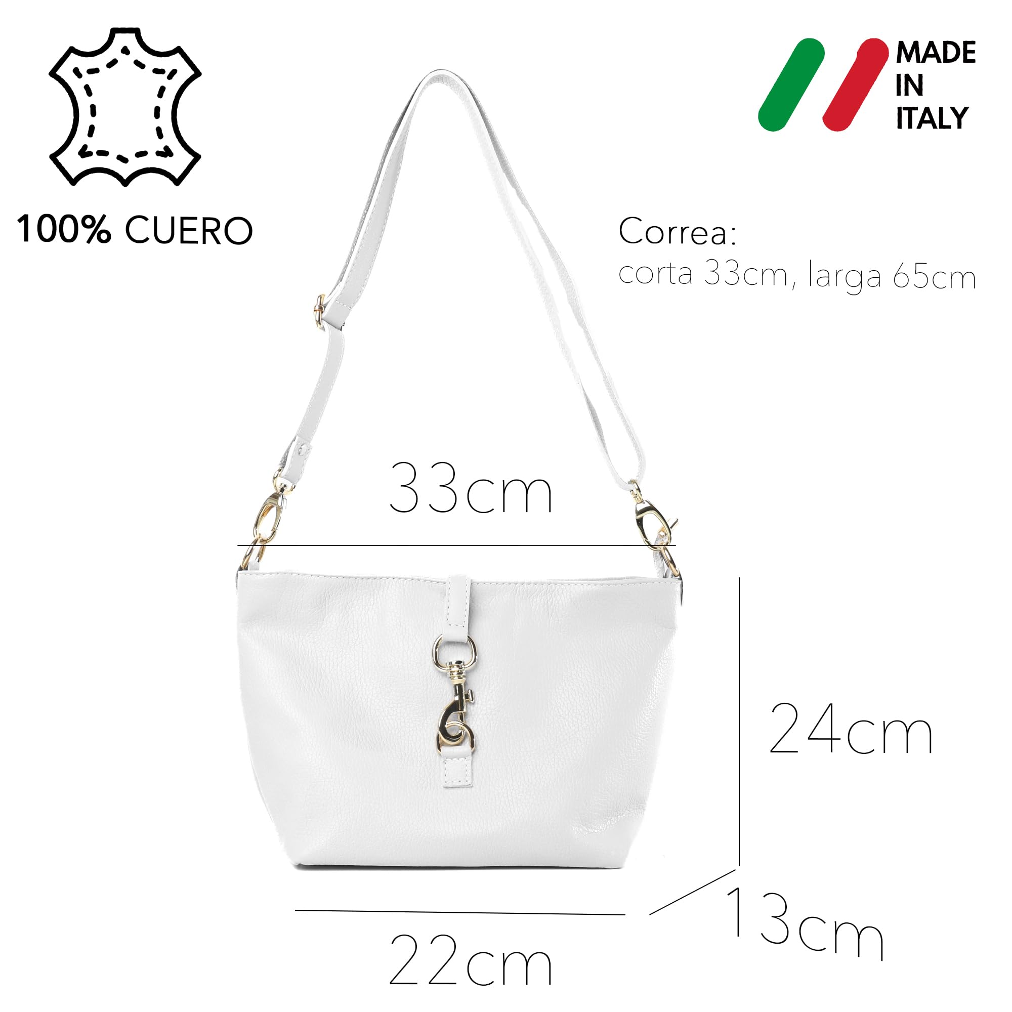 Cartera Pack 1, Cartera de Mujer, Piel Sintética, Diseño Elegante y Funcional, Ideal para el Día a Día, Amplio Espacio con Correa Corta y Larga, Cremallera, 550g, 34x24x4 cm