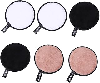 minkissy Batom 6 Peças Almofadas De Limpeza Para Rosto Almofadas De Algodão Faciais Removedor De Maquiagem Facial Almofadas De Limpeza Facial Algodão Removedor De Pó Cosmético Removedor De