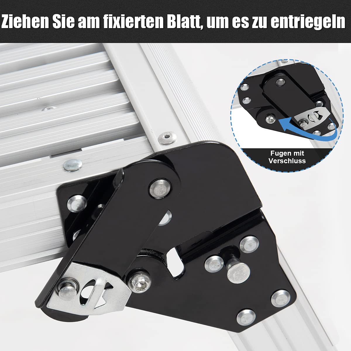 GOPLUS Wielofunkcyjna platforma robocza z aluminium, nośność 150 kg, ławka do wchodzenia z zamkami bezpieczeństwa, składana konstrukcja, idealny przyrząd do mycia samochodu, domu