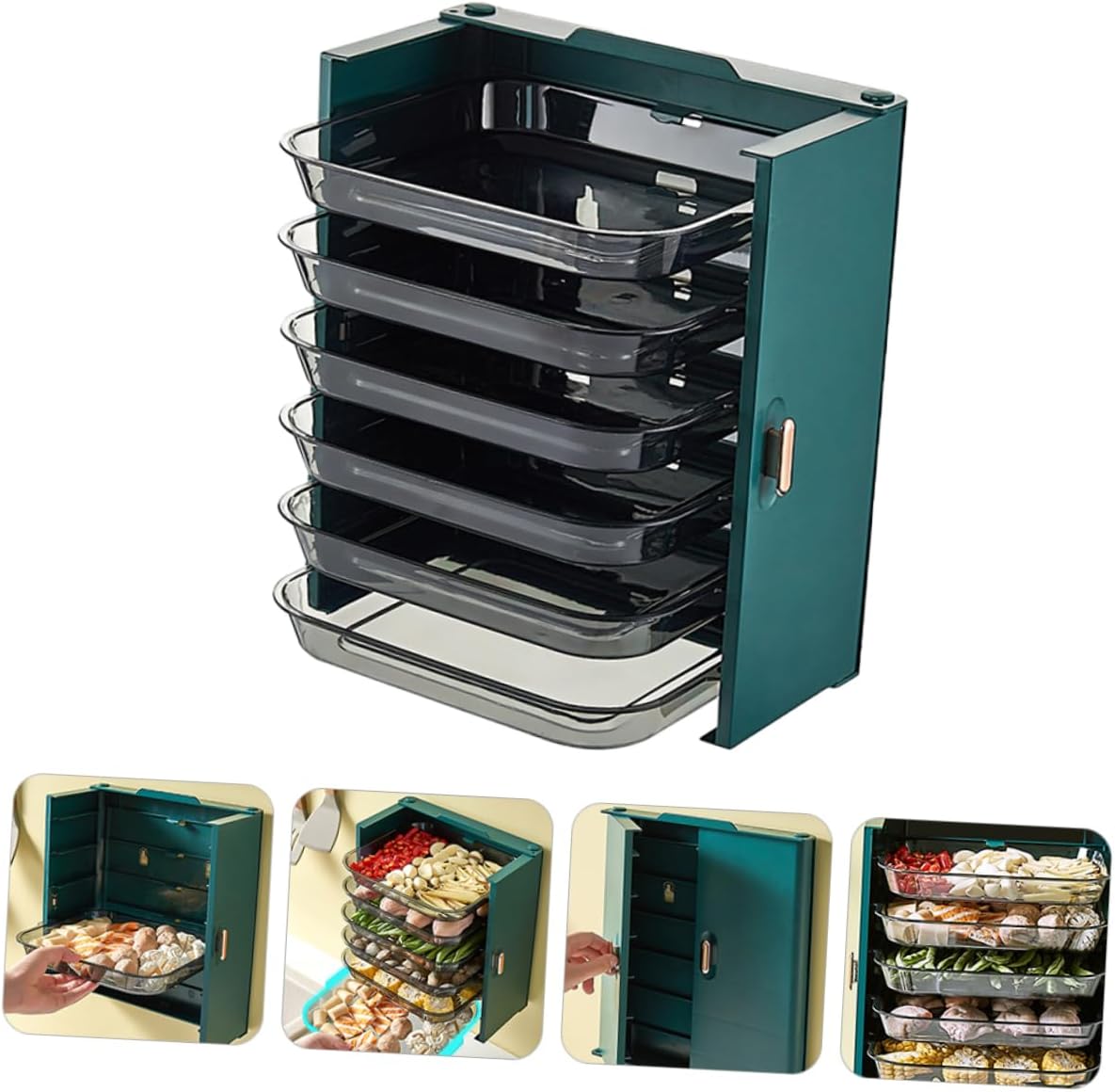 Multi-layer Food Preparation Rack Collapsible Kitchen Storage Shelf Hotpot Serving Tray Utensil Holder Space-saving Dish Organizer for Home Cooking