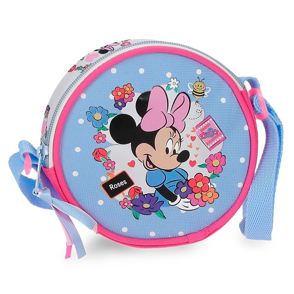 Joumma Disney Minnie Flowers Round Shoulder Bag Light Blue 14x14x4 cm Polyester