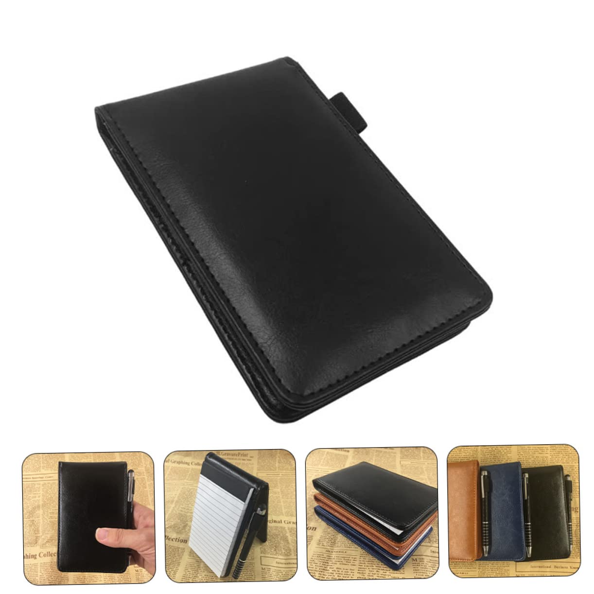 10 Pièces carnet prise de note cahier de note calepin de the cahier journal d'affaires Noir pour bloc-s de bureau planificateur d'horaire Papier Black