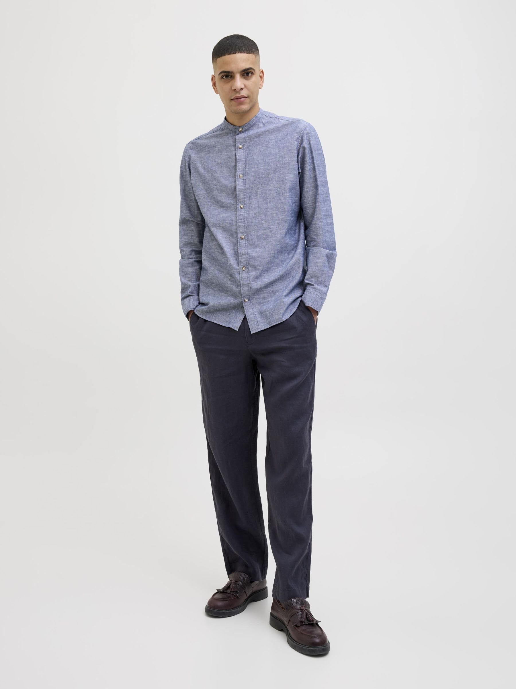 JACK & JONES Jjesummer Band Shirt LS Sn Camisa de Manga Larga Hombre (Pack de 1)