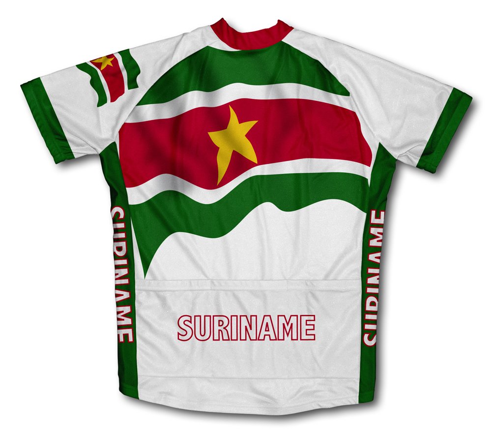 ScudoPro Suriname Flag Short Sleeve Cycling Jersey for Men - Size 4XL