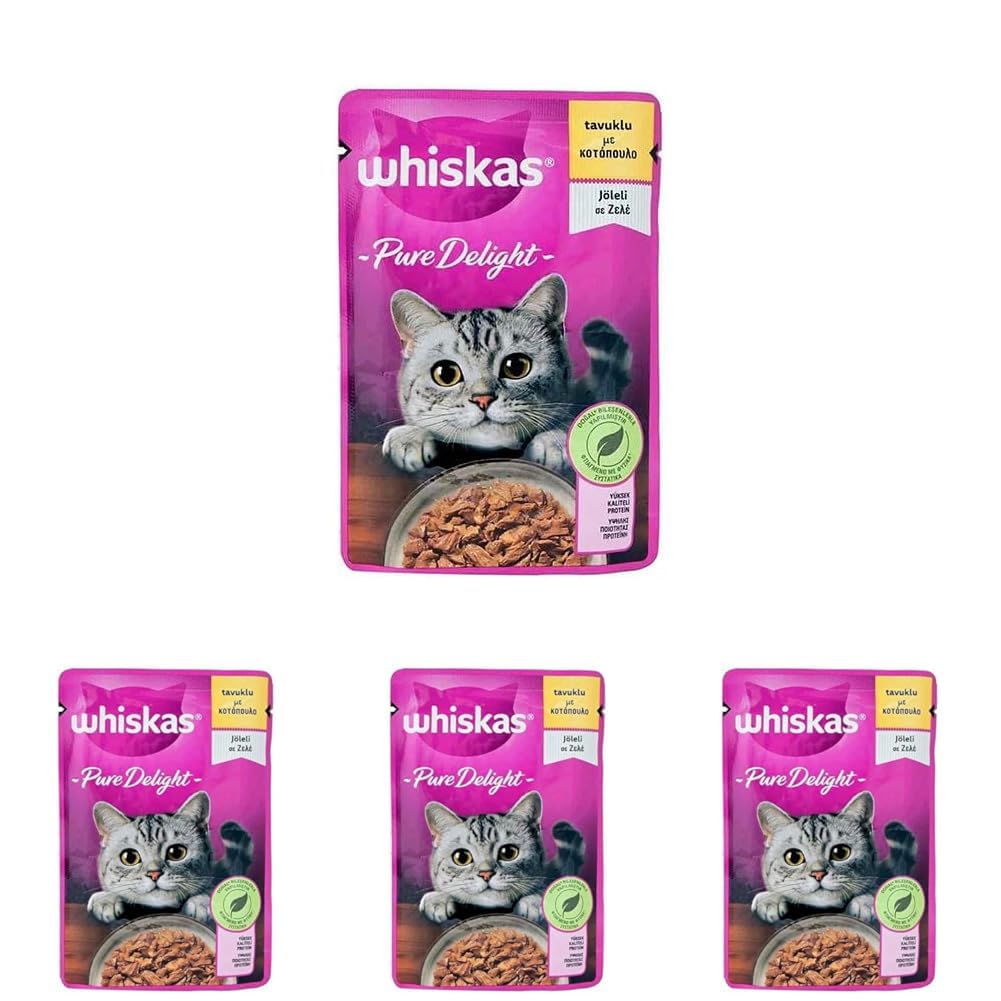 Whiskas Pouch Pure Delight Jöle İçinde Tavuklu Yetişkin Kedi Konservesi 85 Gr (4 paketi)