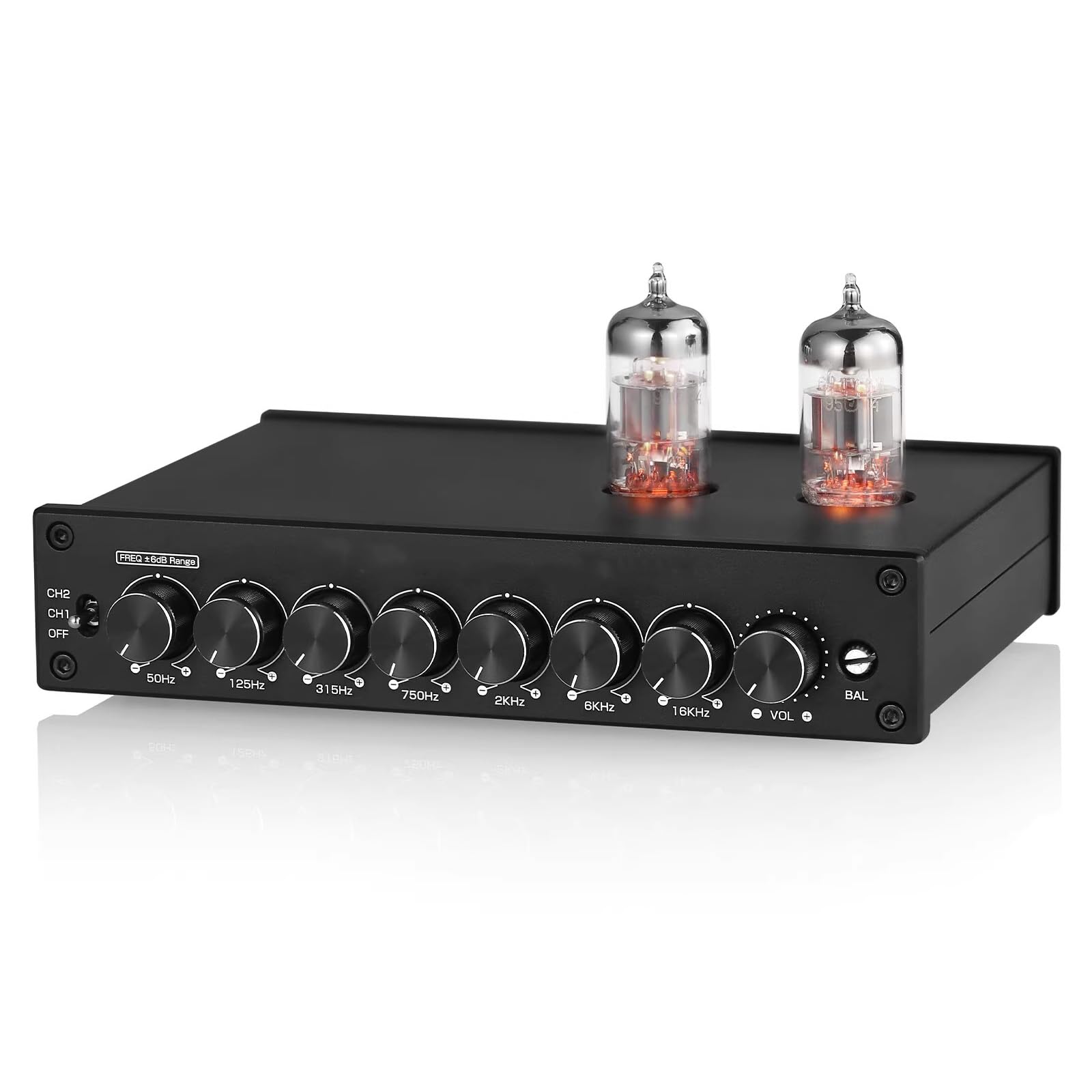 7-pasmowy korektor przedwzmacniacza EQ, wzmacniacz lampowy HiFi z regulacją wysokiej średniej i niskiej częstotliwości (50 Hz-16 kHz) do domowych lub samochodowych systemów audio