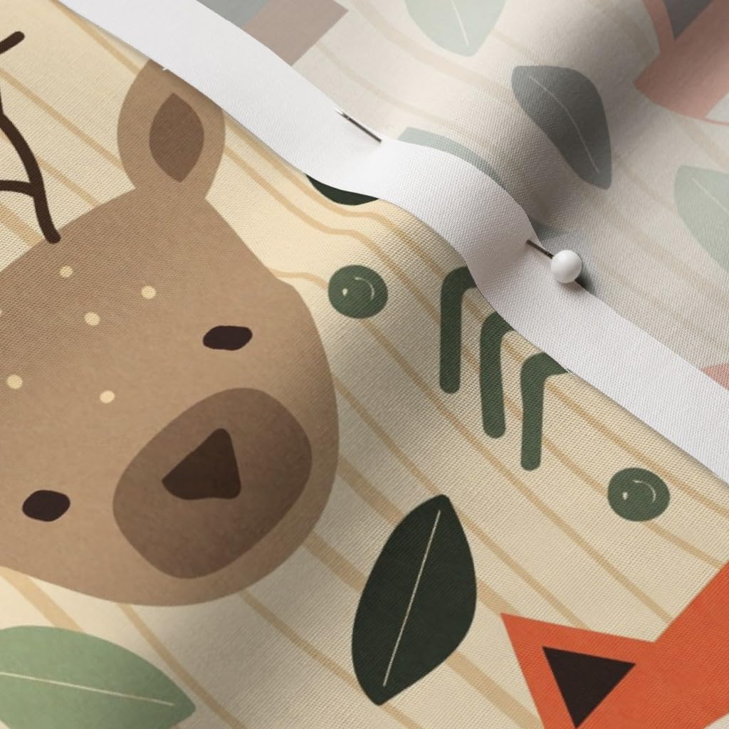 Spoonflower Fabric - Woodland Creatures Animals Animal Creature Nursery Rustic Forest Cute Printed on Cotton Poplin Fabric by The Yard - Sewing Shirting Quilting Dresses Apparel Crafts