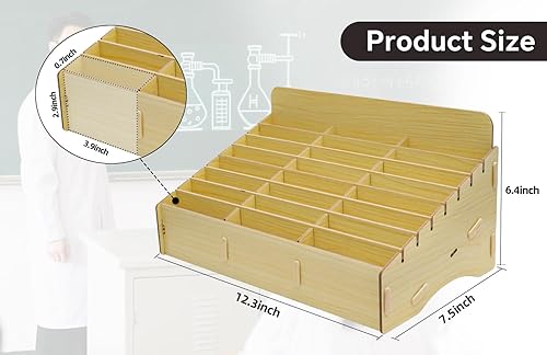 Miniatura 6 de HengTianMei Caja de almacenamiento de escritorio de madera, caja de almacenamiento de gestión de teléfonos móviles, escritorio creativo, oficina,
