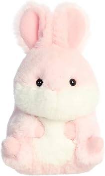 Aurora Round Rolly Pet Bunny Pink Stuffed Animal - Adorable Companions - On-The-Go Fun - Pink 5 Inches