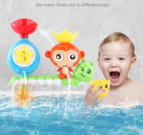 DIY HOME Baby Bath Toy for Toddlers 2-5 Years, Jungle Theme, Plastic Material, Spinning Gear & Googly Eyes, Bath Tub Toys for Kids