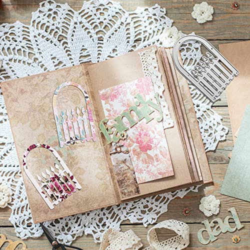 Hinzic 2 Pack Metal Die Cuts Stencils For Card Making, Diy Scrapbooking Die-Cutting Fence Lace Frame For Photo Paper Embossing Album #TOP4