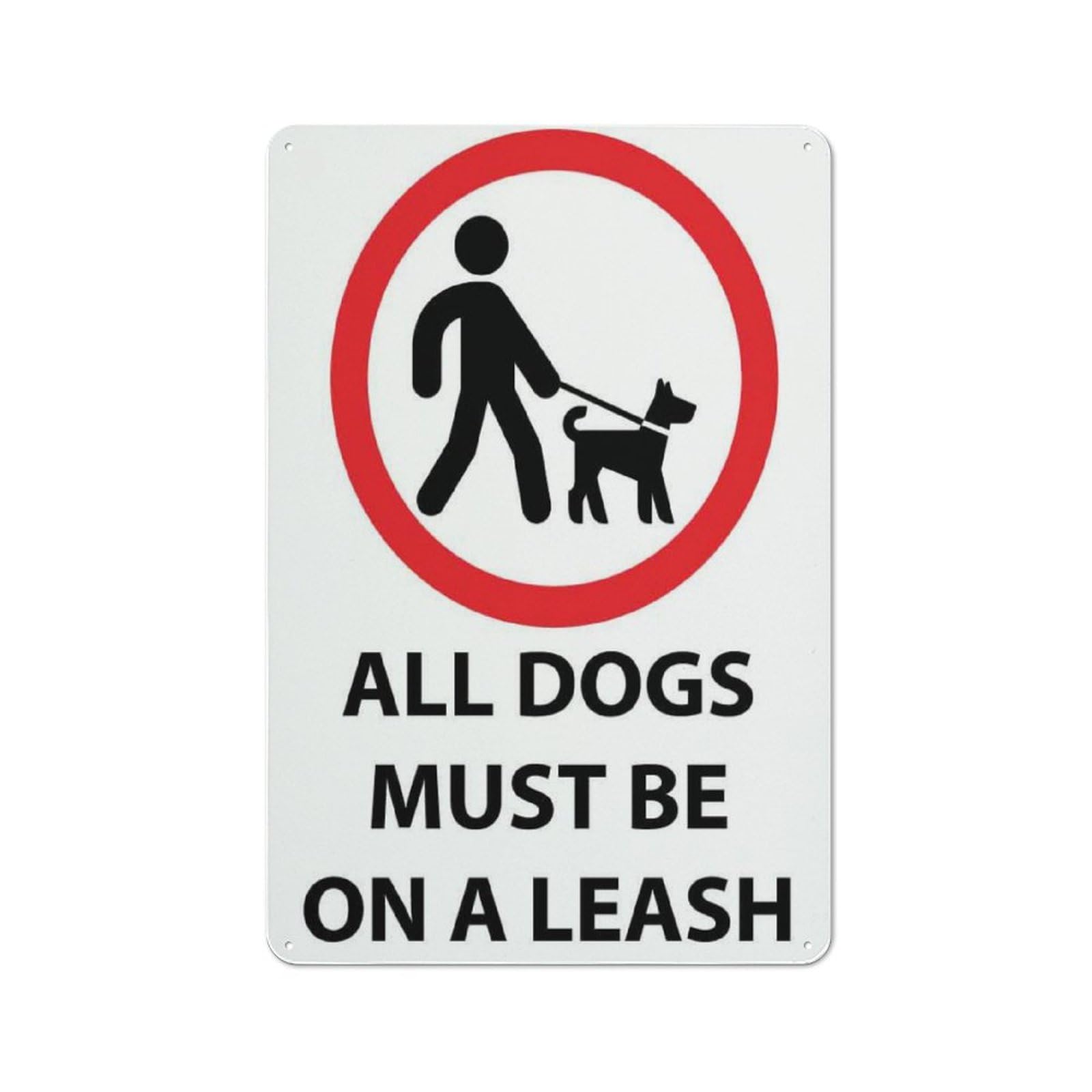 Xewazd A2116 Metal Tin Signs All Dogs Must Be On A Leash Rust-Resistant 8"X12" Aluminum Sign - Clear Printing, Easy To Mount