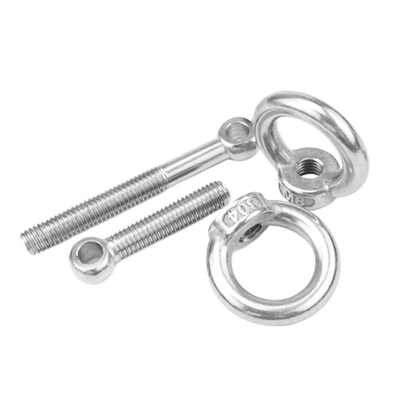 Pernos de ojo de acero inoxidable M5 M6 M8 M10 M12 M14 M16 M18 M20 Juego de eslabones de anillo de ojal de acero inoxidable 304 2 piezas(M20x300mm)