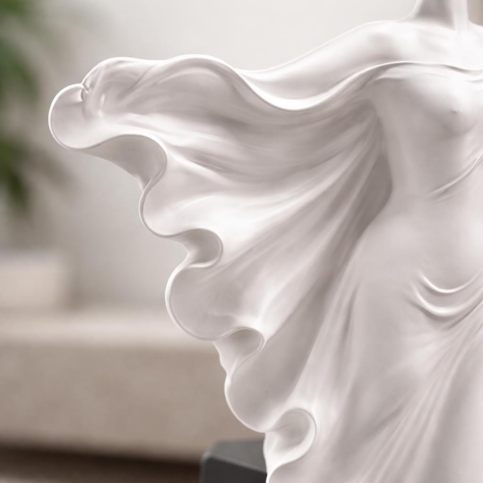 Gralara Scultura Scultura Donna Figurina Decorazione Statua da Tavolo in Resina con Silhouette Minimale E Tocco Contemporaneo Adatta per Soggiorno Mensole Consolle Studio, Beige