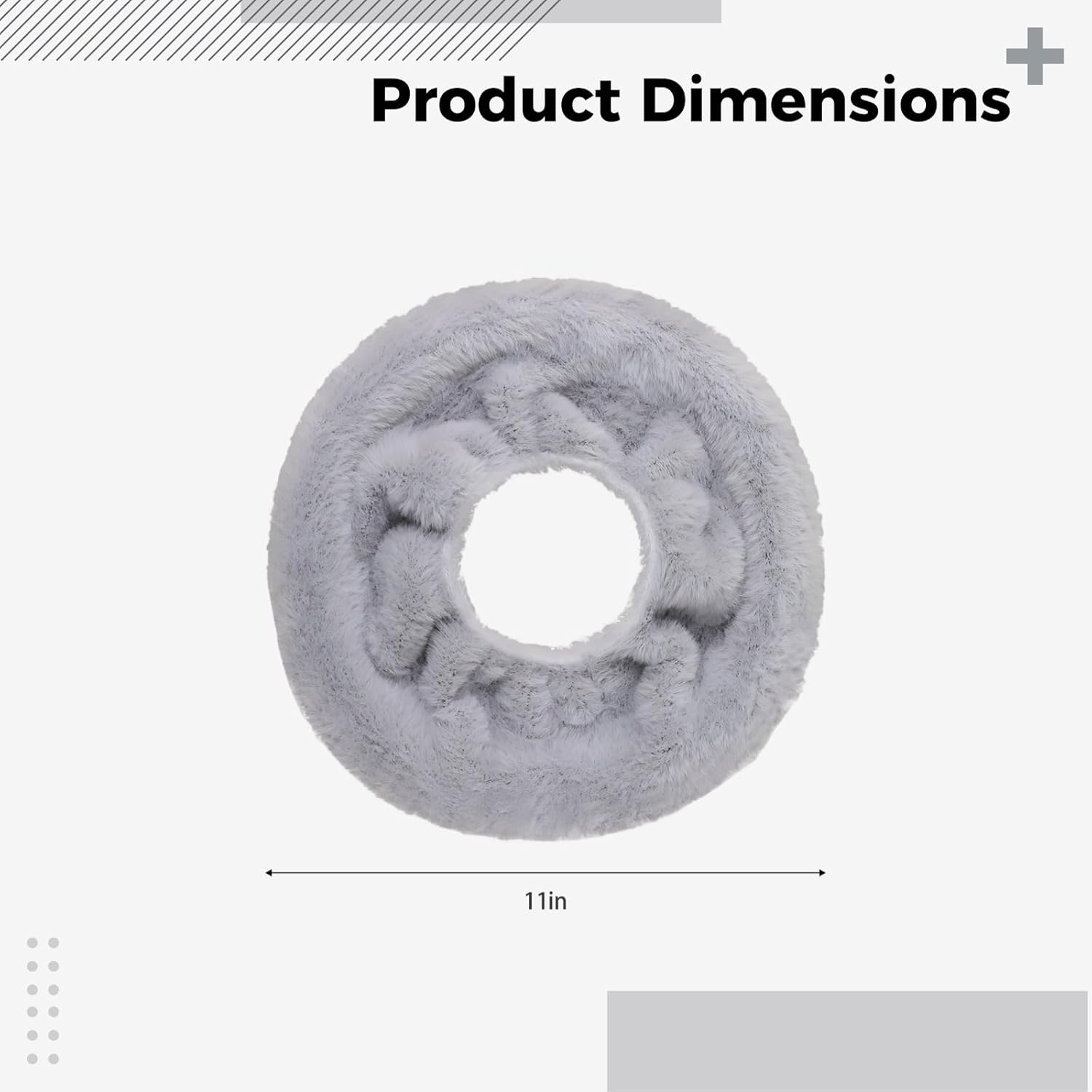 Generic Gray 28 Cm/11 in Washable Fuzzy Toilet Seat Cover Padded, Winter Warmth Soft Comfortable Polyester, Fits Various Shapes