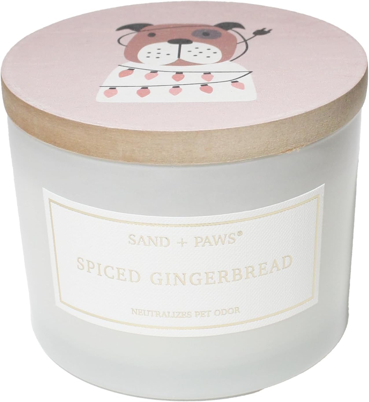 Sand + Paws Scented Candle -Spiced Gingerbread- Luxurious Air Freshening Jar Candles Neutralize pet Odors and Enhance Home décor – 100% Cotton Lead-Free Wicks - 12 oz