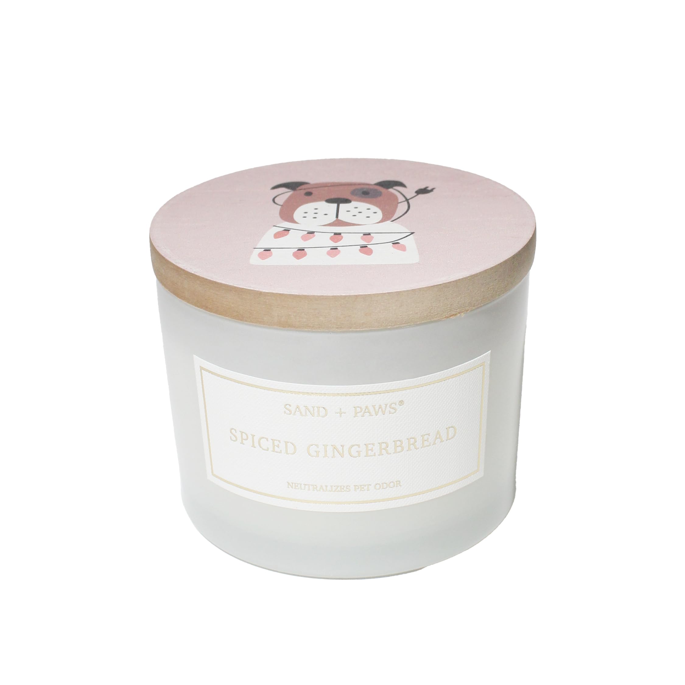 Sand + Paws Scented Candle -Spiced Gingerbread- Luxurious Air Freshening Jar Candles Neutralize pet Odors and Enhance Home décor – 100% Cotton Lead-Free Wicks - 12 oz