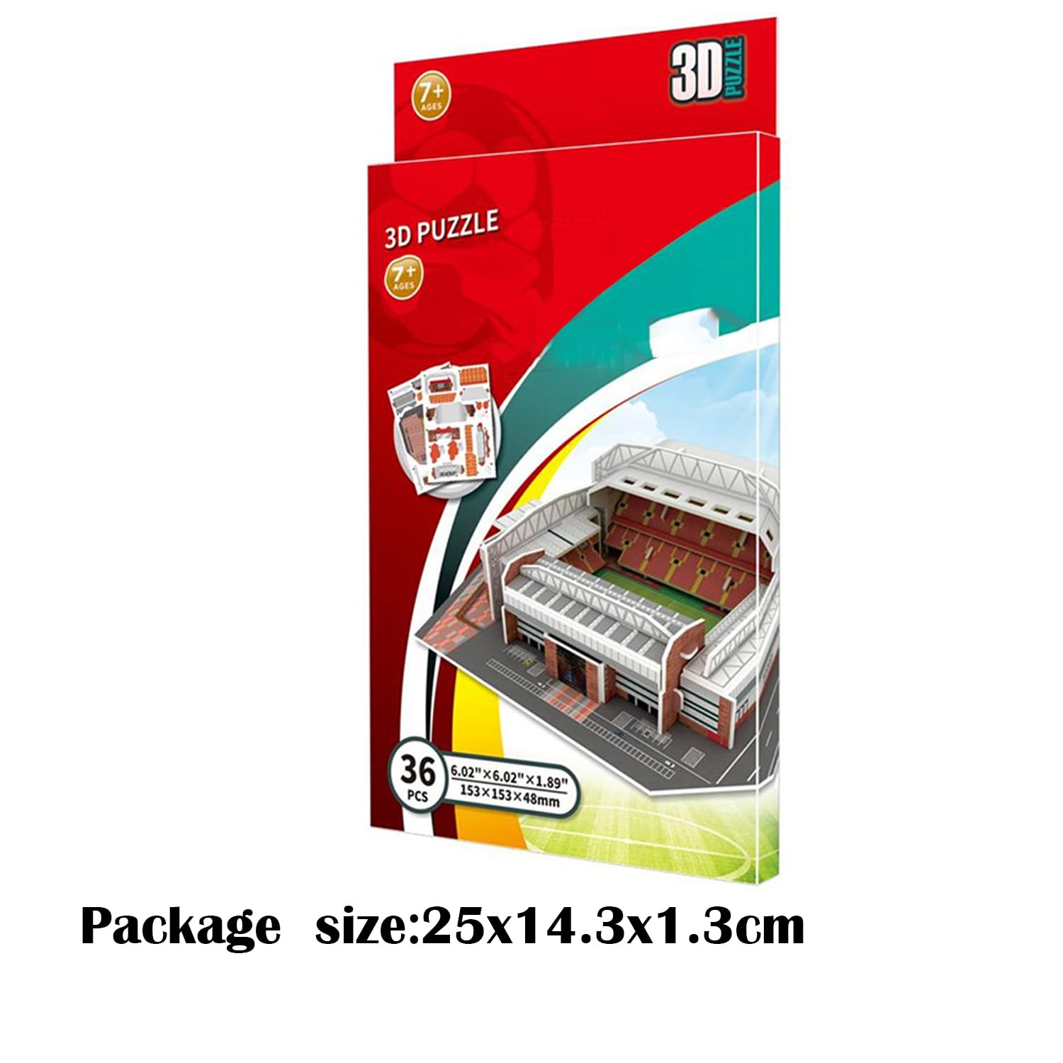 Georgie Porgy Puzzle dello Stadio di Calcio 3D Modello Giocattoli da Costruzione Set di Sostruzione per Bambini Regali di Compleanno (Anfield Stadium 36 Pezzi)