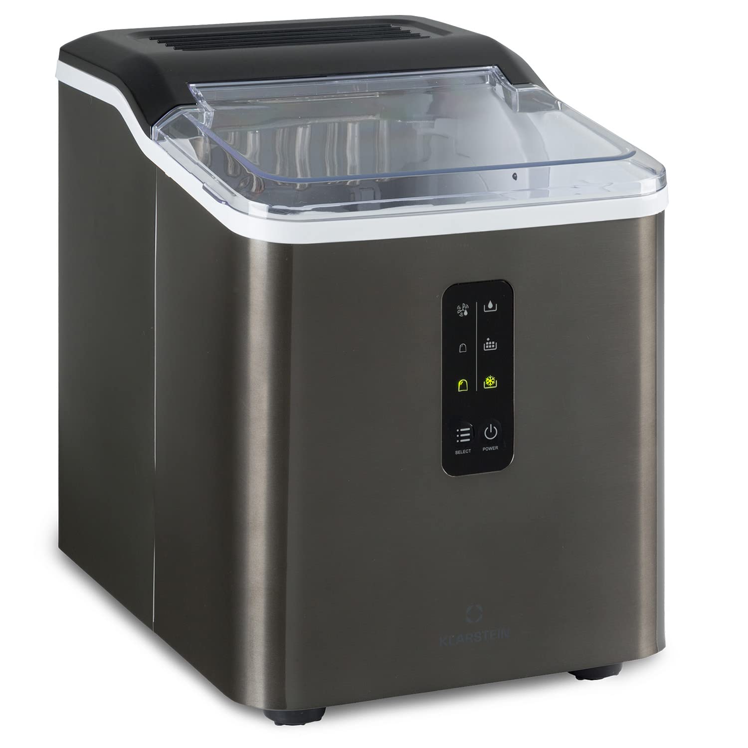 Klarstein Small Ice Maker Machine, Counter Top Ice Machine For Home and Kitchen, 1.5L Capacity, Fast Operation, Makes 12kg of Ice, Large and Small Sized Bullets, Self-Cleaning Ice Cube Maker Machine