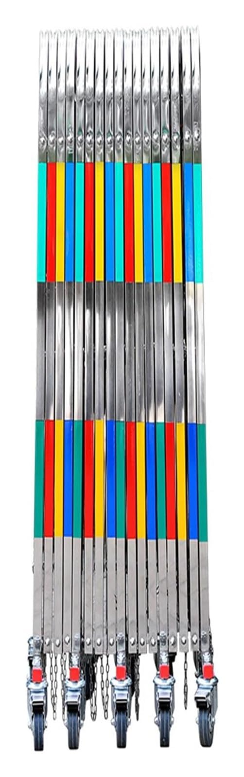 Barrera de metal expandible portátil, valla de aislamiento plegable, barrera de seguridad industrial de bloqueo de carretera, control de tráfico y valla de advertencia, ideal para cierres de