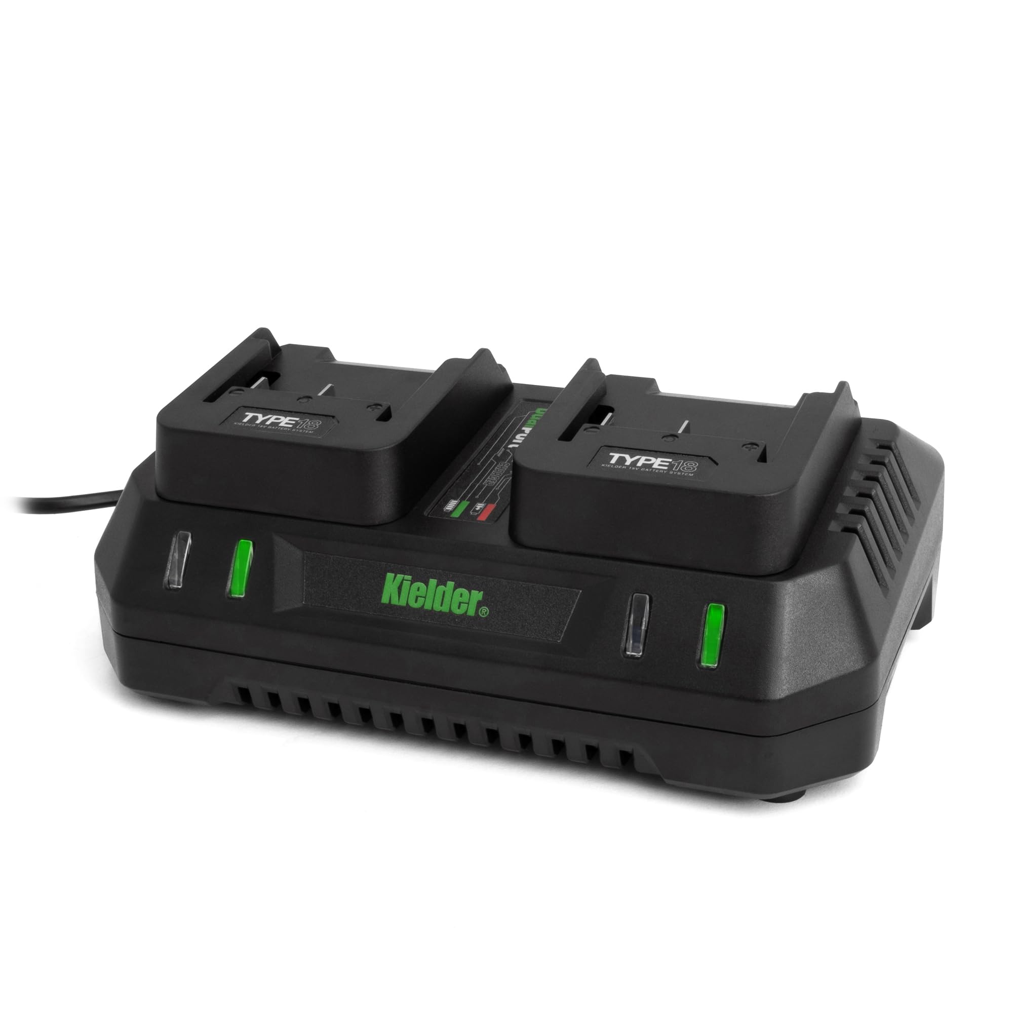 Kielder KWT-004-21 TYPE18 18V Dual Port Charger, Green