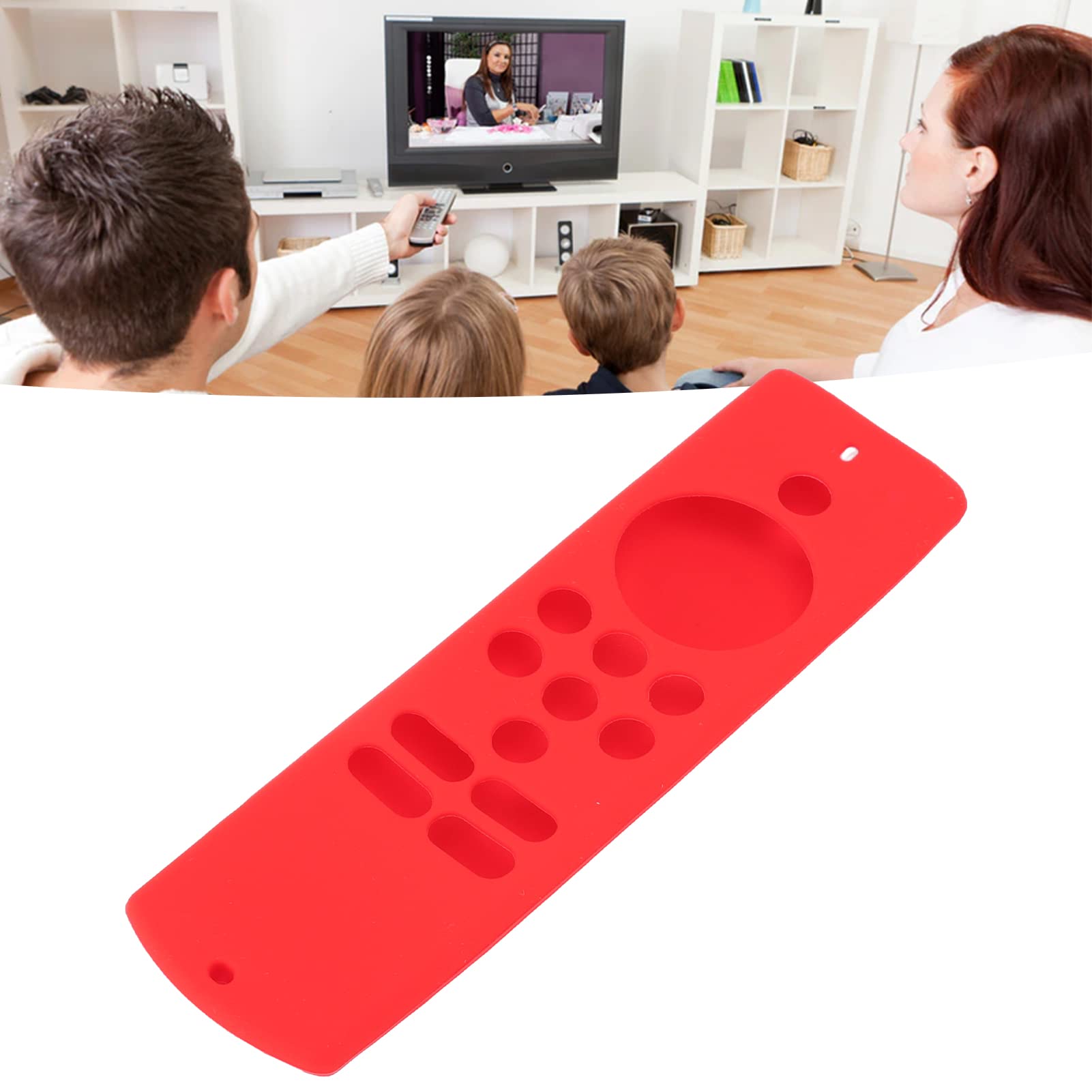 Funda Protectora de Silicona para Mando a Distancia Funda Protectora de Silicona para Mando a Distancia, Suave, Antideslizante, a Prueba de Golpes, con Cordón para Fire TV Stick Lite (Rojo)