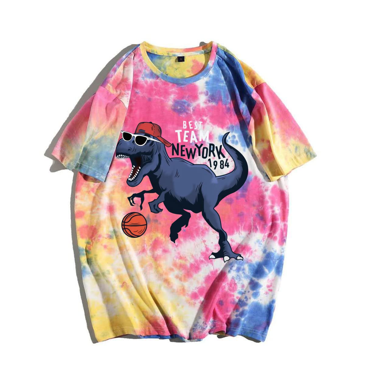 Amazon.co.jp: タイダイTシャツ 半袖 面白い 恐竜 バスケットボール 