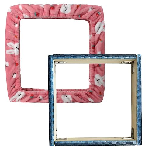 JQSH Gripper Strip Frame, Rug Hooking Frame, Punch Needle Frame, Cross Stitch Hoop, with Frame Flannel Cover (9.8*9.8 inch) - 9.8*9.8 inch