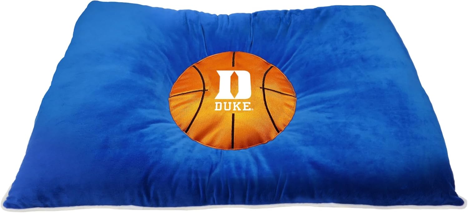 Pets First NCAA PET Bed- Duke Blue Devils Soft & Cozy Plush Pillow Bed. - Sports Dog Bed. Cuddle, Warm Collegiate Mattress Bed for Cats & Dogs NCAA Dog Bed Duke Blue Devils