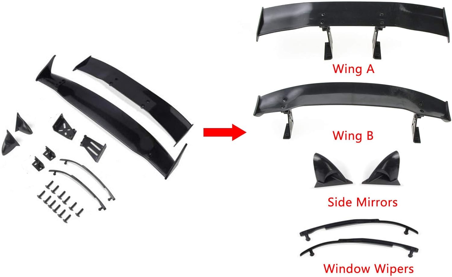1/10 Scale RC Printed Precut Drift Racing Touring Onroad Car Body Shell Width 190mm with Wing Mirror Accessories (Yellow Black Stripe)