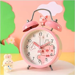 RALIRA Alarm Clock,Clocks Bedside,Loud Alarm Clock for Kids, 4" Alarm Clocks for Bedrooms, Classic Silent Non-Ticking Twin Bell Alarm Clock for Kids,