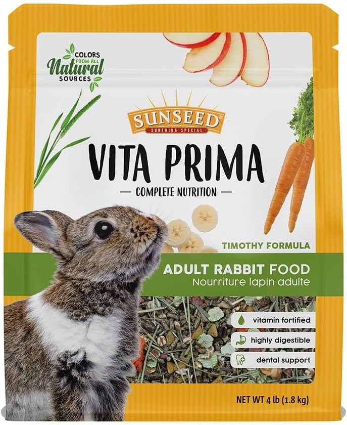 Sunseed Vita Prima Complete Nutrition Adult Rabbit Food, 4 LBS (59773)