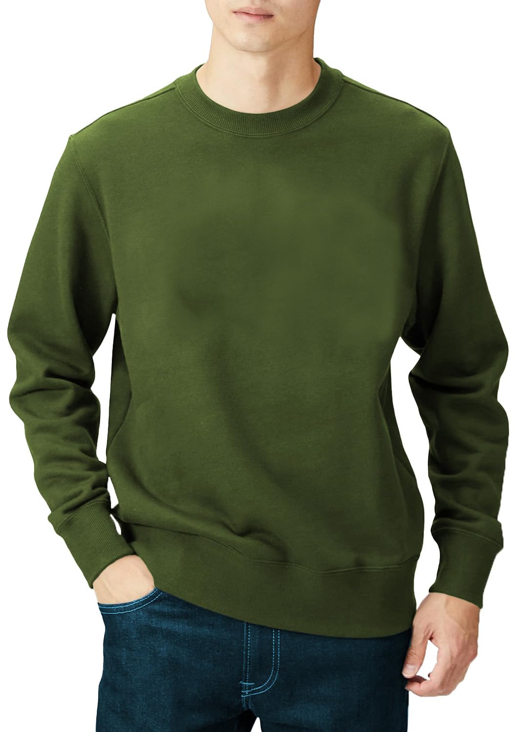 Men's Cotton Stretchable Round Neck Full Sleeve Regular Fit Sweatshirt Comfy Winter Wear Pullover Tshirt Men| Women| Girls and Boys L332 7800 (38_Green)-picture-39