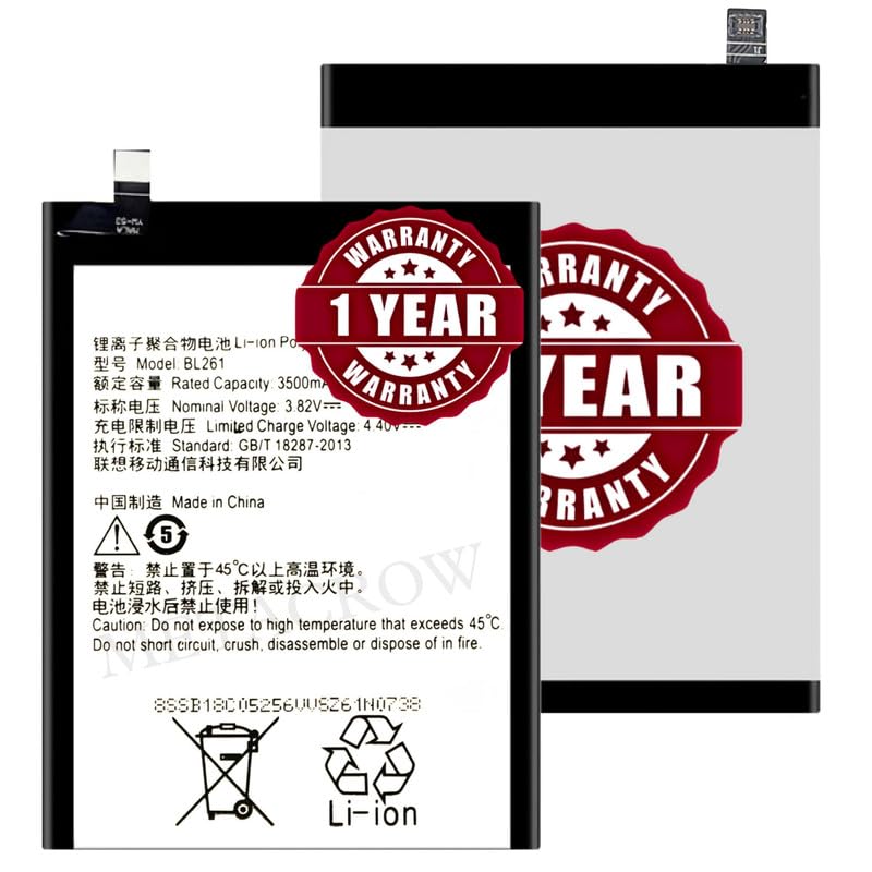 Image of Original BL261 Battery Compatible for Lenovo Vibe K5 Note (2016) (A7020a48, K52e78, A7020a40) - (3500mAh) - 1 Year Warranty JK1 - (Not Compatible for Lenovo K5 Note (2018)