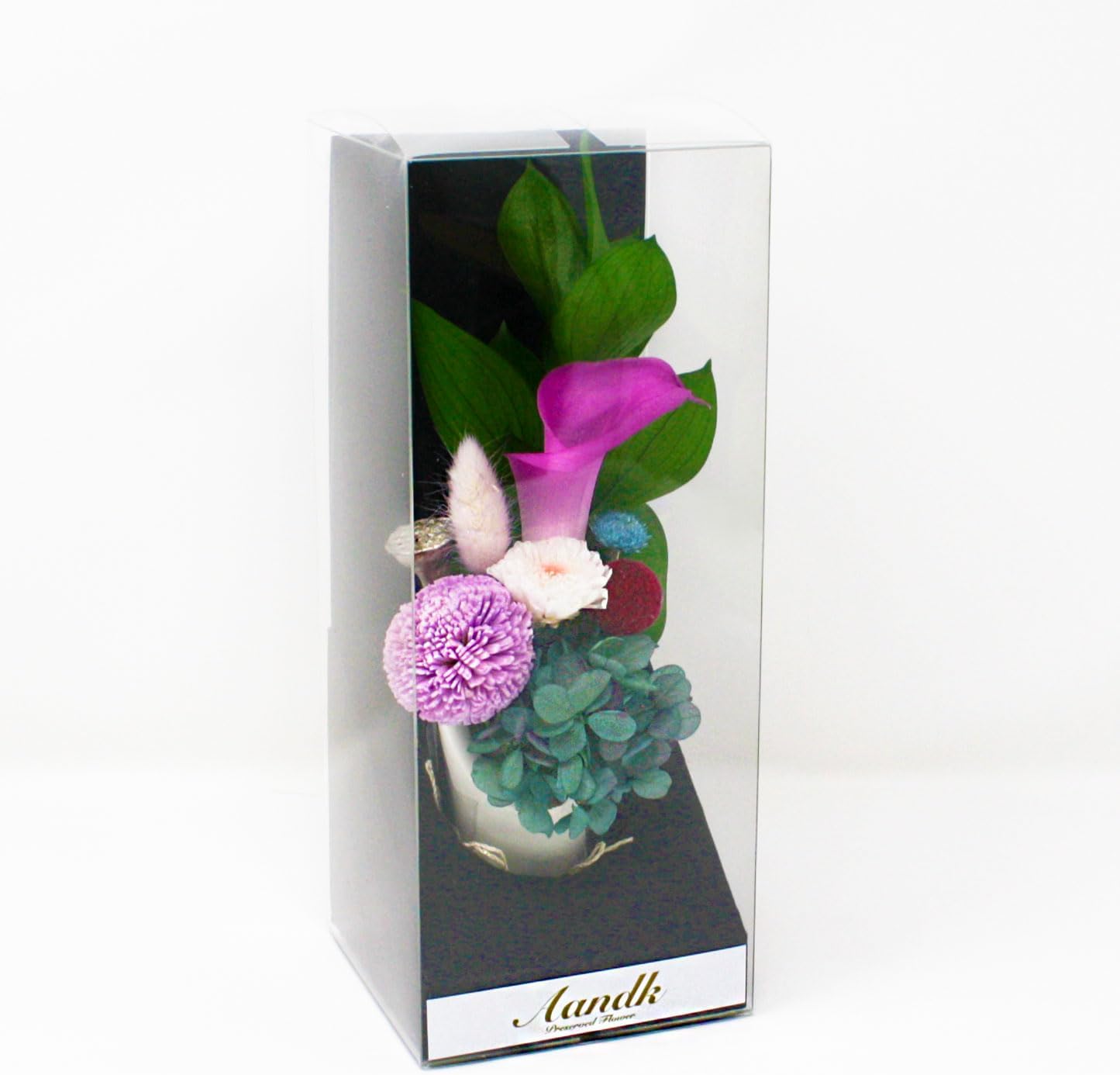 A&amp;K 悠 花器付き プリザーブドフラワー ( 仏花 / 専用クリアケース ) お盆 彼岸 お供え 仏壇 お悔み 初盆 新盆