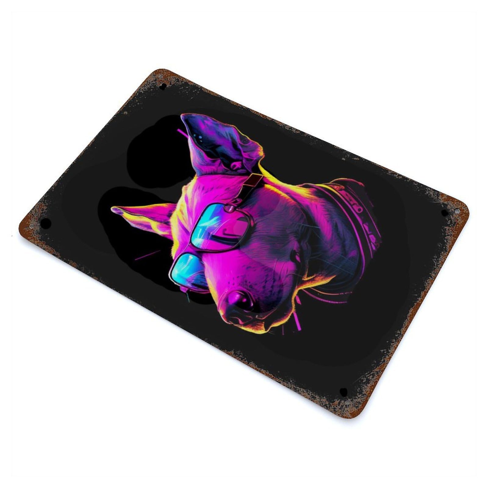 Bull Terrier Vintage Rust Metal Sign 11.8"x7.9", Ideal for Basement, Hobby Room And Garage Decor