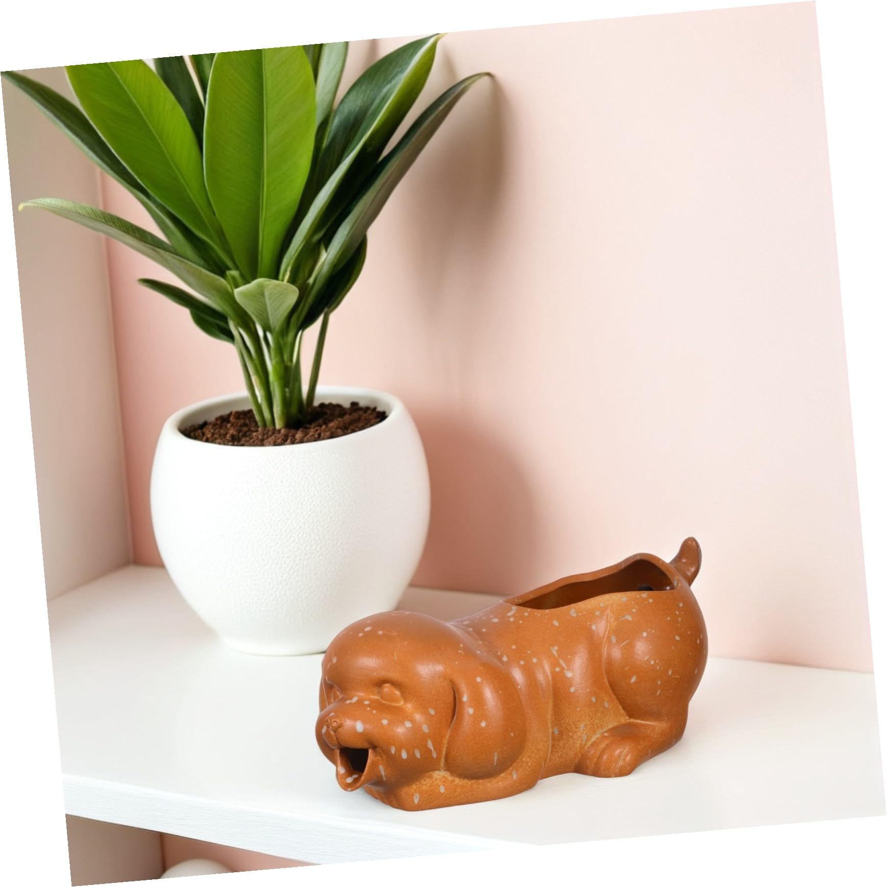 BESTonZON Fontana in Ceramica Beccuccio d Acqua Decorazione Per Acquario Scultura Forma Di Pesca Accessori Per Fontana Da Patio Cascata in Barattolo Per Esterno