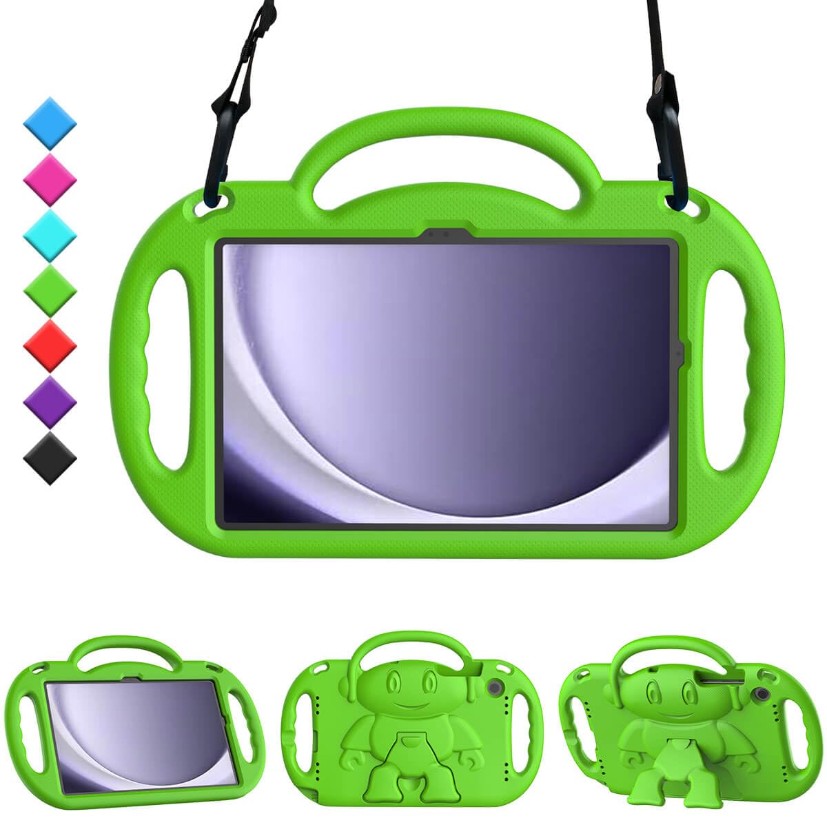 TOEVEK Kids Case for Samsung Galaxy Tab A11 Plus 2025 / Tab A9 Plus 2023 11 Inch Tablet, with Shoulder Strap, Shockproof Handle Stand Protective Cover