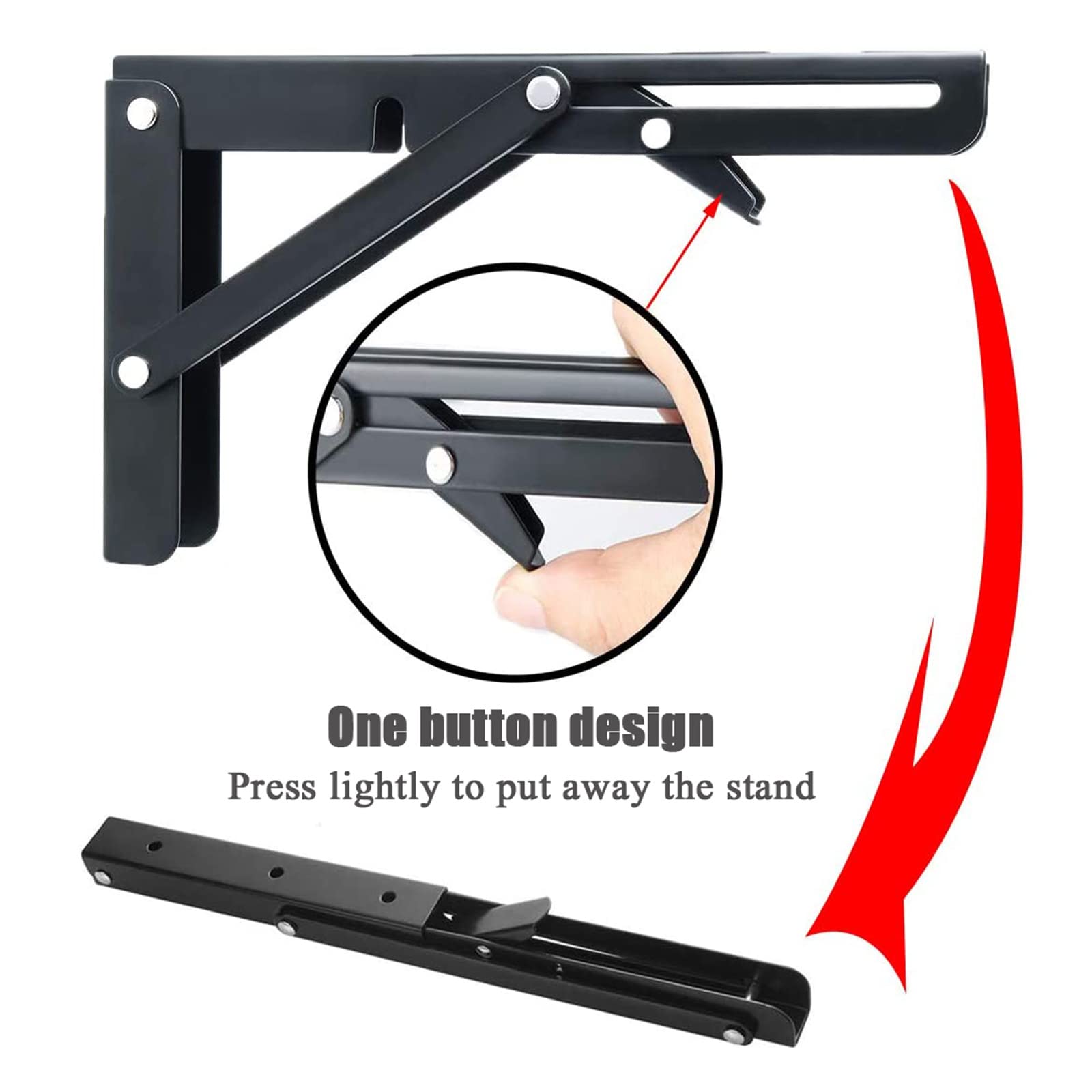 x2 Staffe per mensole Metallo,Supporti per Mensole Pieghevoli a Parete,Staffe multifunzionali Fai-da-Te,Reggimensola Pieghevoli Pesanti,Accessori Completi,400 * 175mm