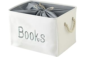 INough Kids Book Storage and Reading Basket