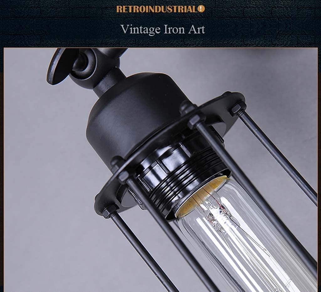 Lampa ścienna w stylu vintage, podwójna głowica żelazna aplikacja lampa na schody, balkon, korytarz - kreatywny projekt klatki dla ptaków, oświetlenie nocne w stylu amerykańskim