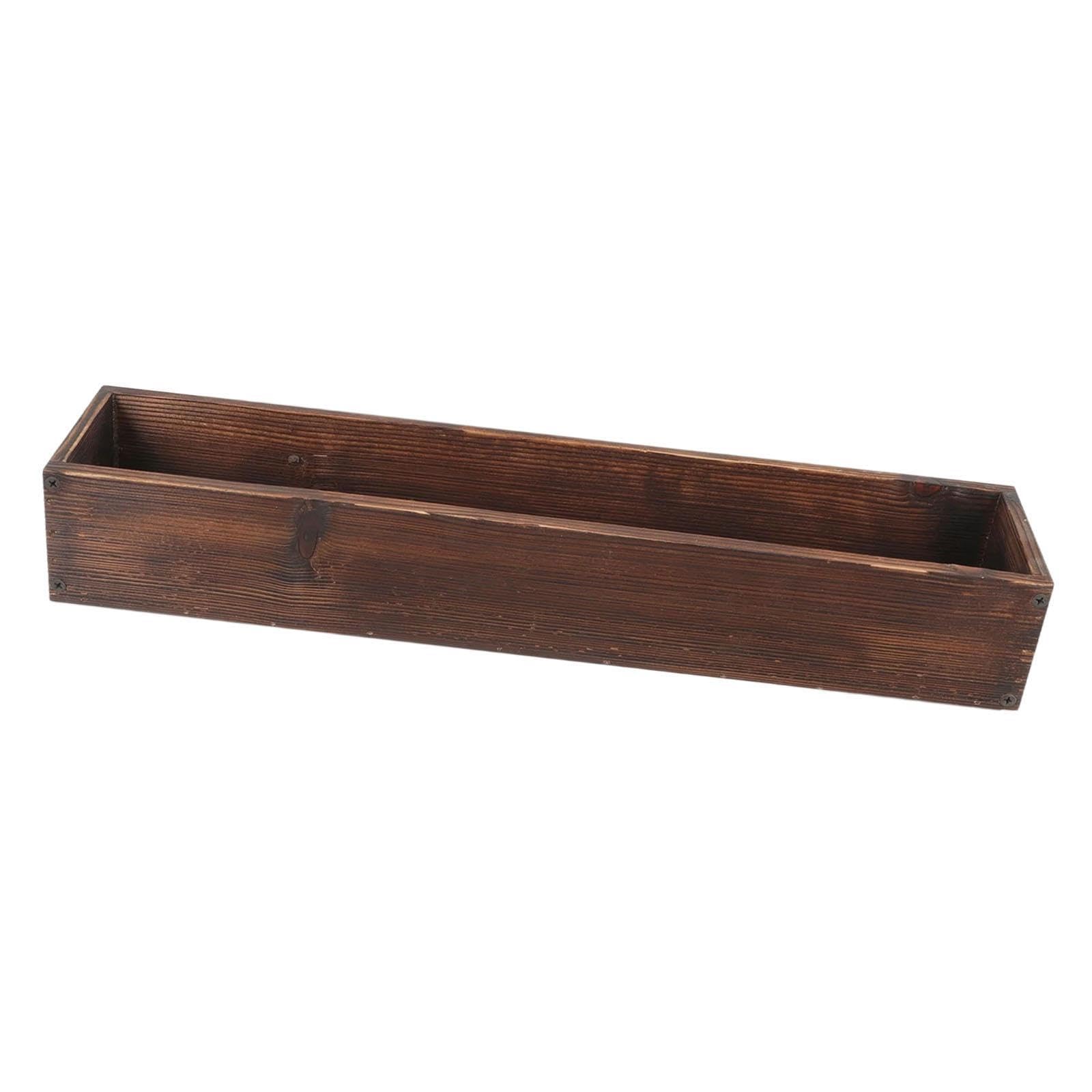 ALCXAZS Wood Planter Box Decorative Rustic Container Unique Suitable For Garden Venues And Indoor Decor Wood Planter Box Centerpiece Rustic Wedding Decor, Brown, 50x11x8.5cm