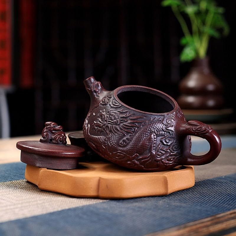 Théière en argile violette d'Yixing Dragon Shi Piao faite main - 2