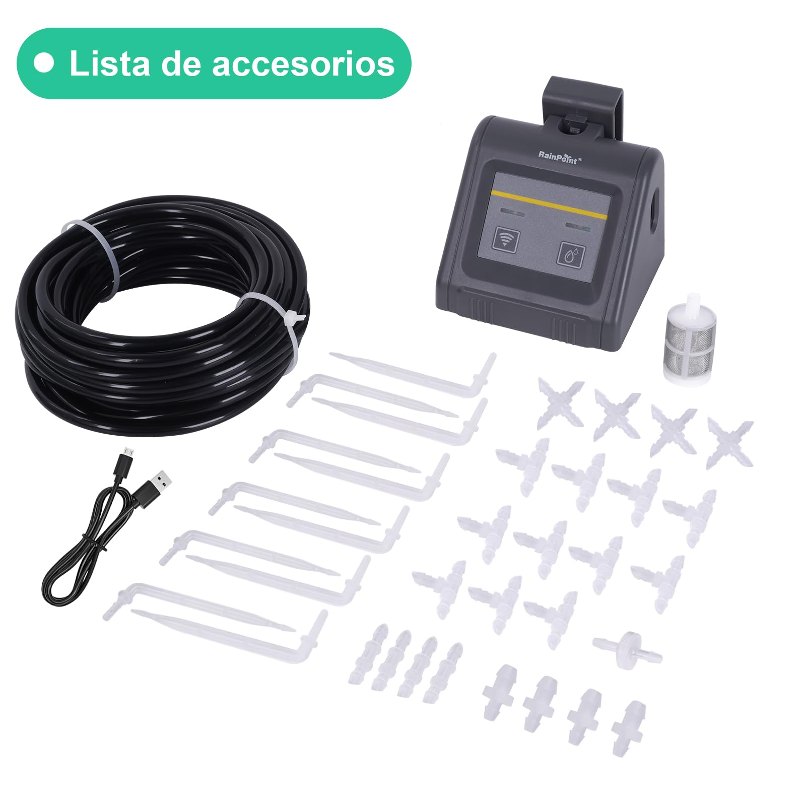 Sistema de Riego Automático WiFi para Plantas de Interior, Kits de Riego por Goteo para Equipos de Riego Automático Modo de Riego Automático/Manual/Retardado